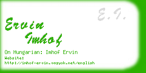 ervin imhof business card